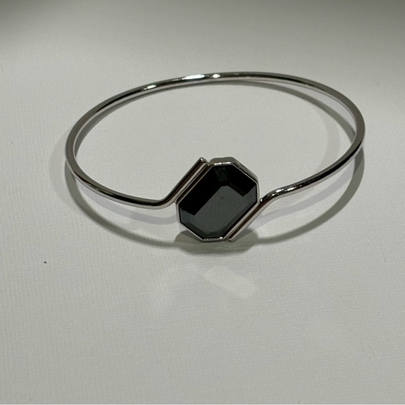 Swarovski Jewelry - EUC Swarovski Silver and Black Bangle Bracelet